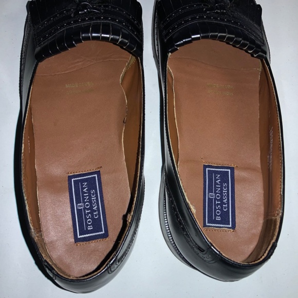 Bostonian Black Leather Tassel Kiltie Wingtip loafers Size 11 D/B style 26271 - Picture 4 of 7